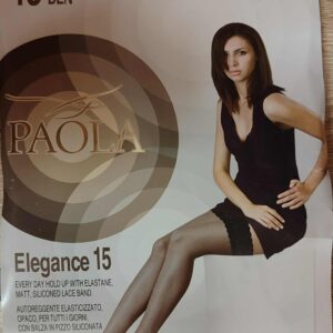 Дантелени чорапи със силиконова лента  Paola 15 Den Elegance 15