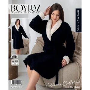 Boyraz дамски зимен халат в черно